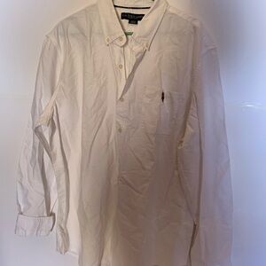 Classic White Long Sleeve Men’s long  Shirt CL